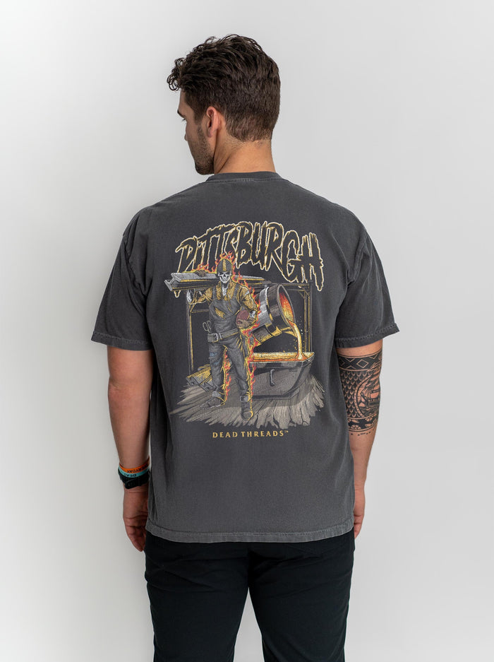PITTSBURGH FOOTBALL v2 - “3 SKULL” PREMIUM T - SHIRT – T-Shirt – Dead Threads Apparel