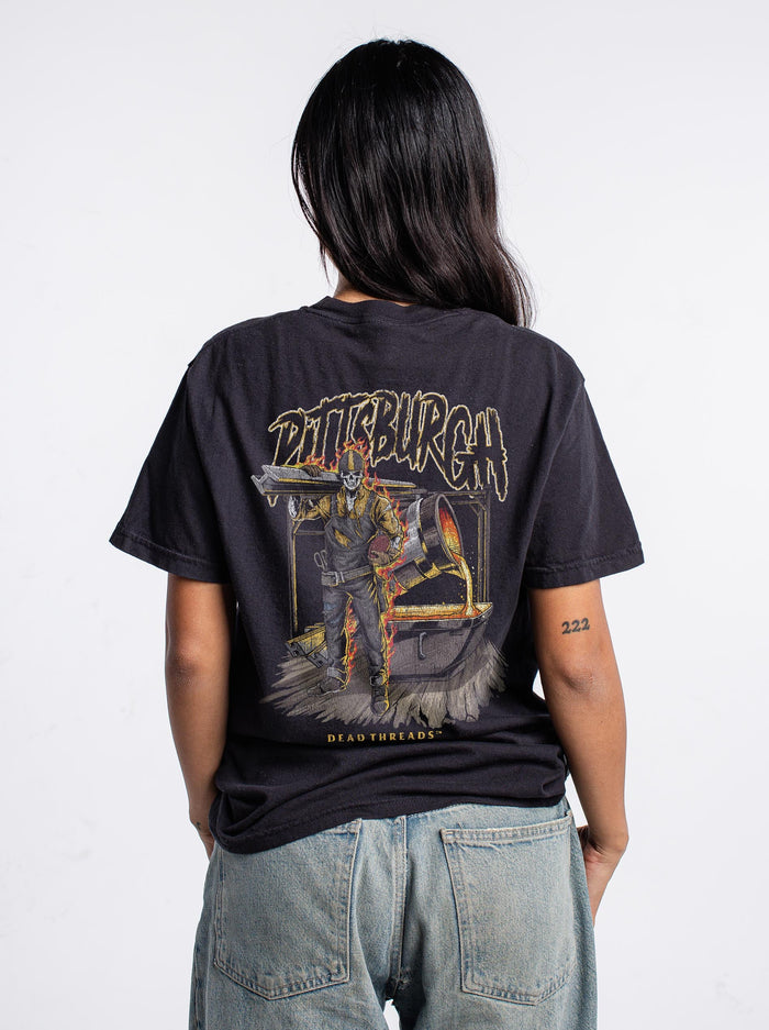 PITTSBURGH FOOTBALL v2 - “3 SKULL” PREMIUM T - SHIRT – T-Shirt – Dead Threads Apparel