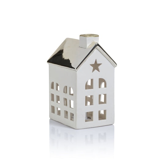 Porcelain LED House with Gold Roof - Large