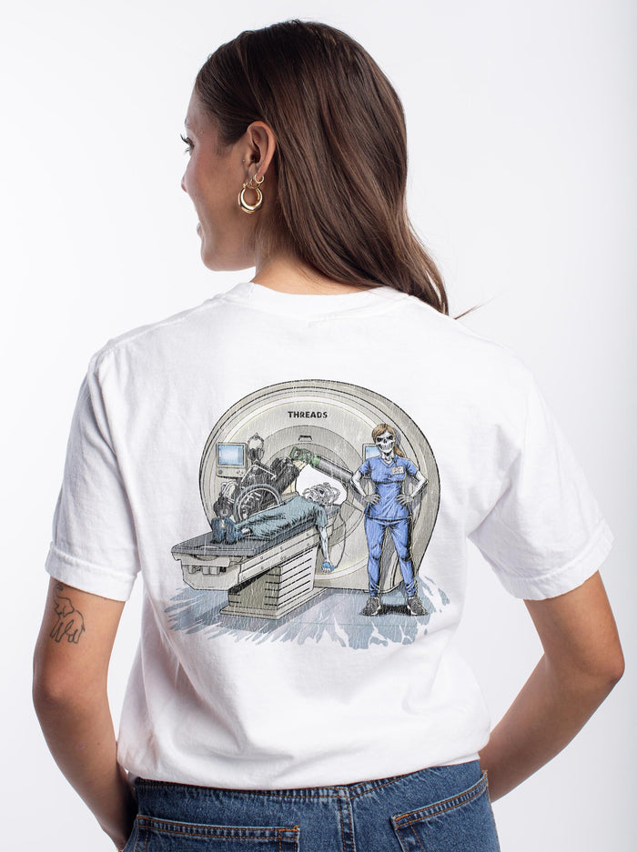 RADIATION REAPER (MRI, FEMALE) - “DT ESSENTIAL" PREMIUM T - SHIRT – T-Shirt – Dead Threads Apparel