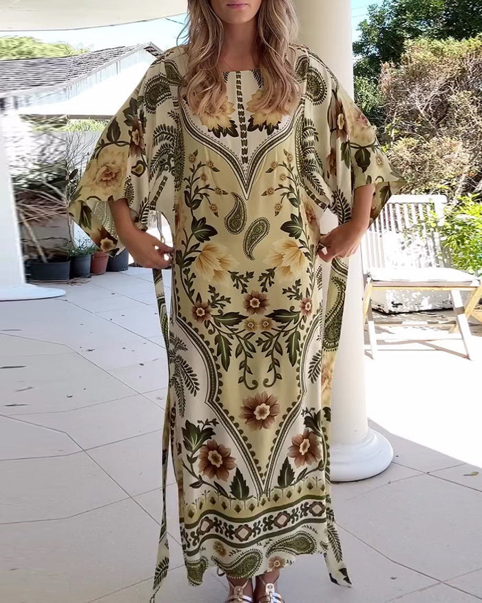 Round Neck Floral Print Dress