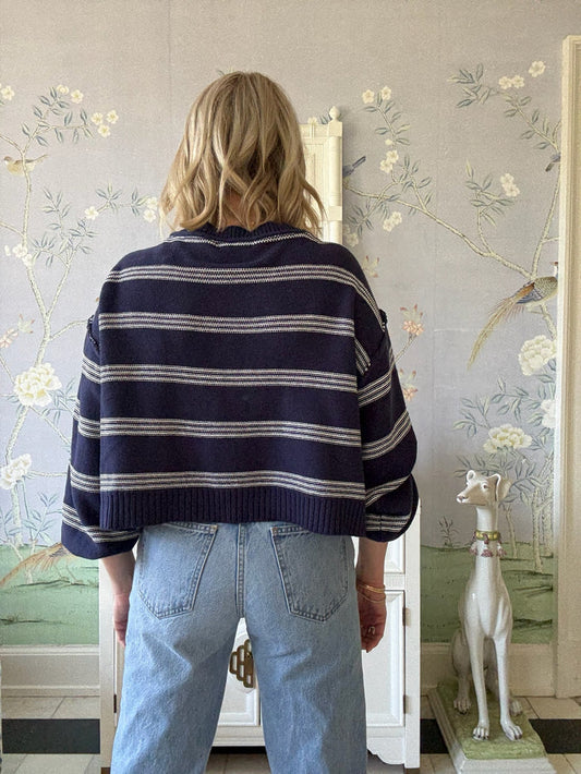Samara Stripe Sweater - Navy