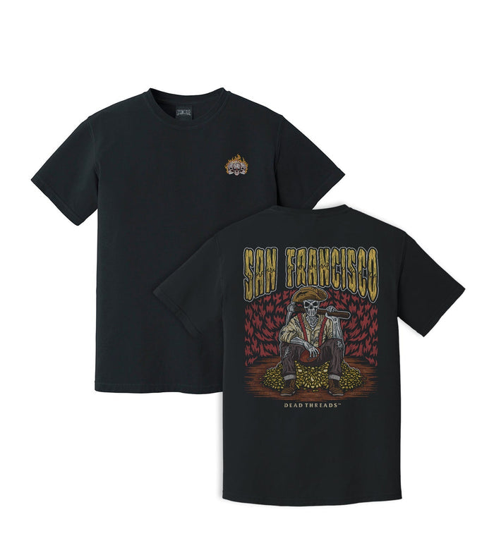 SAN FRANCISCO FOOTBALL - “3 SKULL” PREMIUM T - SHIRT – T-Shirt – Dead Threads Apparel