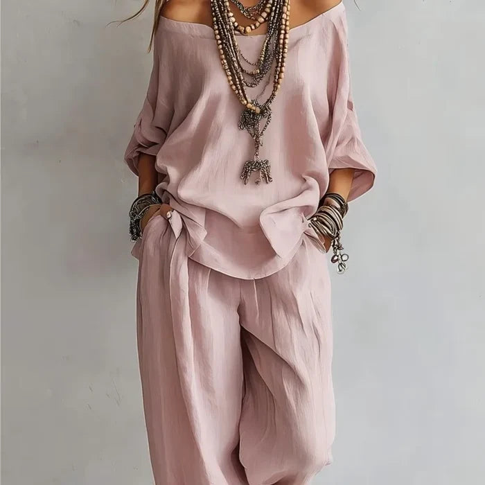 Serena | Off-Shoulder Wide-Leg Two-Piece Set