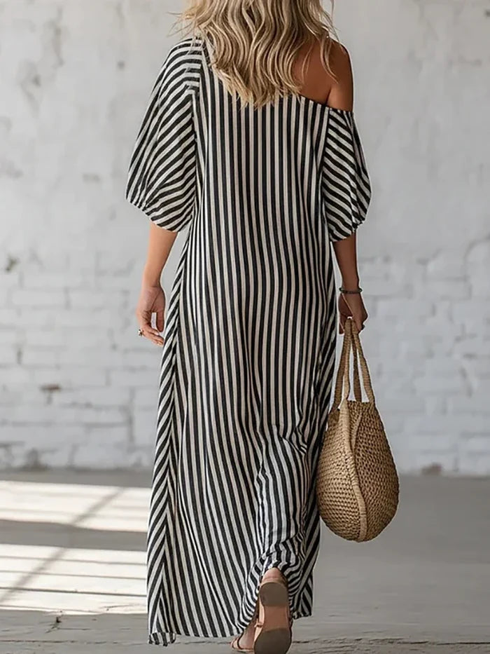 Sienna | Striped One-Shoulder Maxi Dress