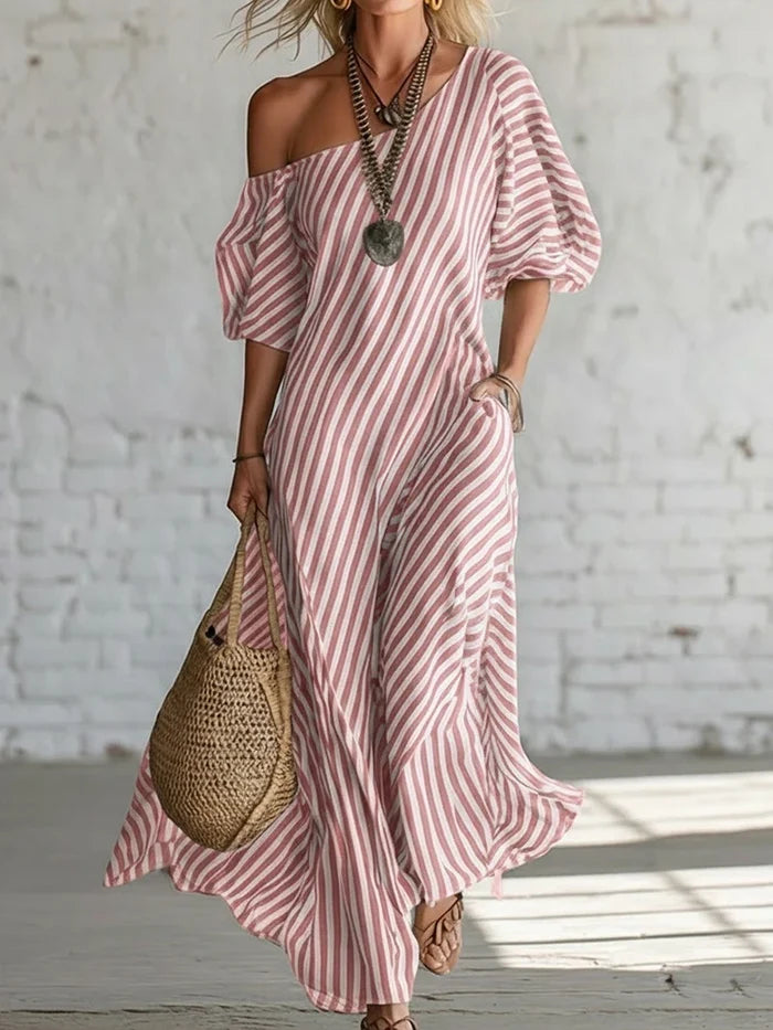Sienna | Striped One-Shoulder Maxi Dress
