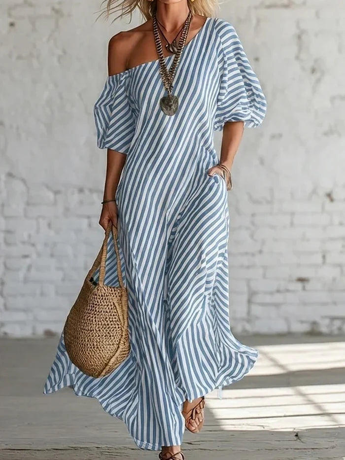 Sienna | Striped One-Shoulder Maxi Dress