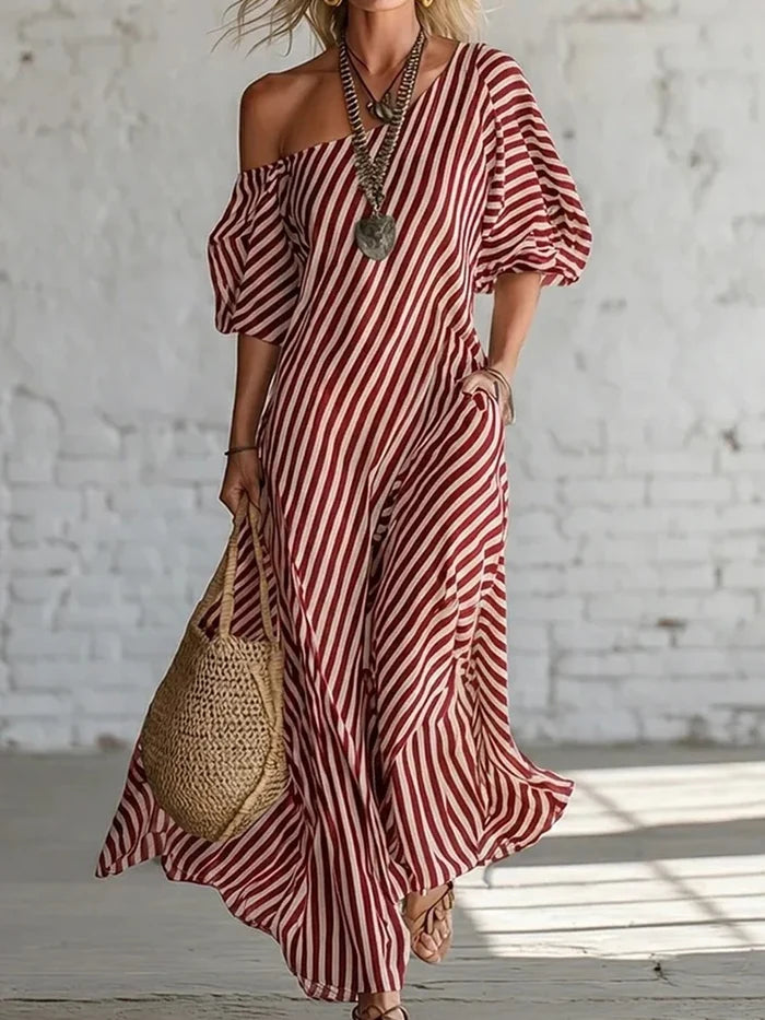 Sienna | Striped One-Shoulder Maxi Dress