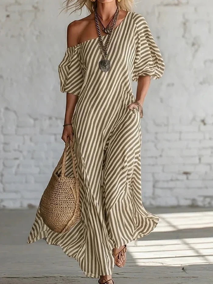 Sienna | Striped One-Shoulder Maxi Dress