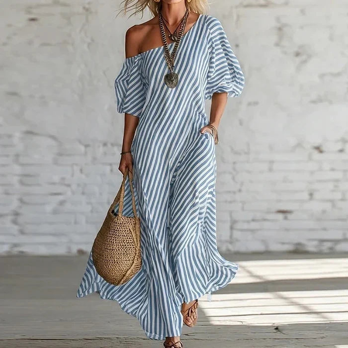 Sienna | Striped One-Shoulder Maxi Dress