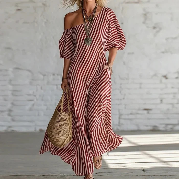Sienna | Striped One-Shoulder Maxi Dress