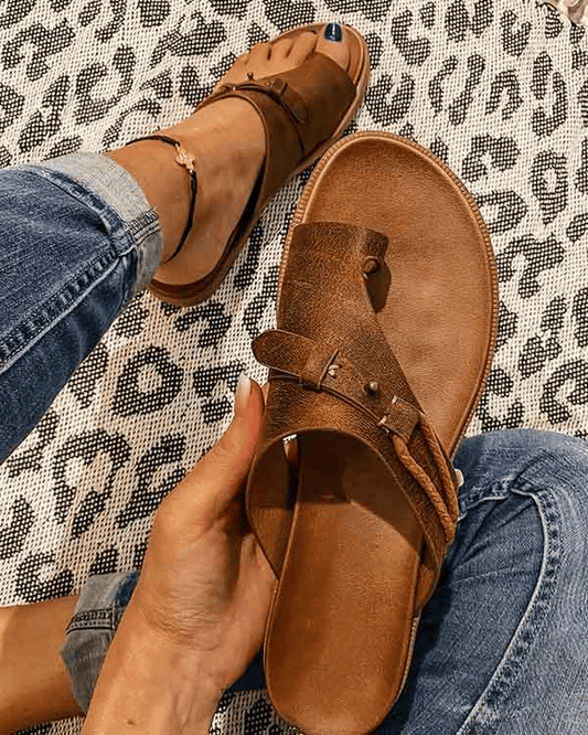 Toe Loop Flat Sandals