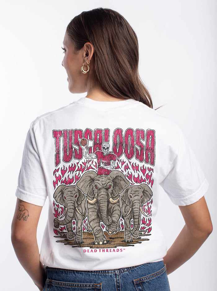 TUSCALOOSA FOOTBALL - “3 SKULL” PREMIUM T - SHIRT – T-Shirt – Dead Threads Apparel