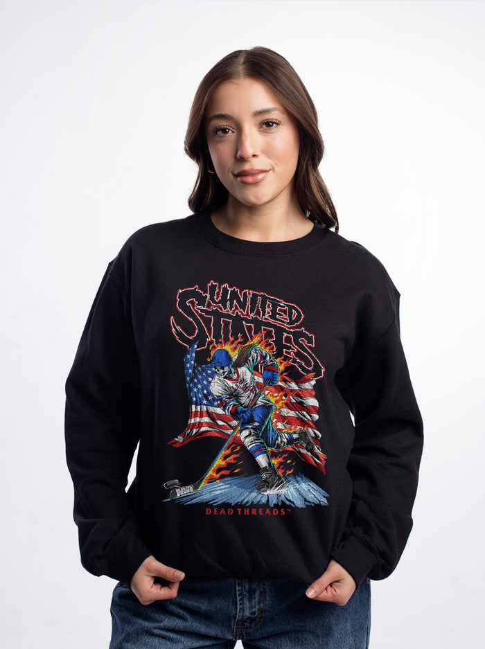 USA HOCKEY v1 (WOMEN) CREWNECK SWEATSHIRT – Sweatshirt – Dead Threads Apparel