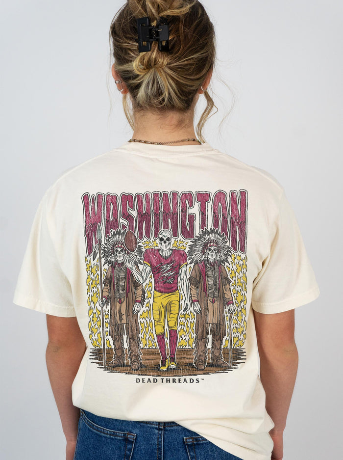 WASHINGTON FOOTBALL v2 - “3 SKULL” PREMIUM T - SHIRT – T-Shirt – Dead Threads Apparel