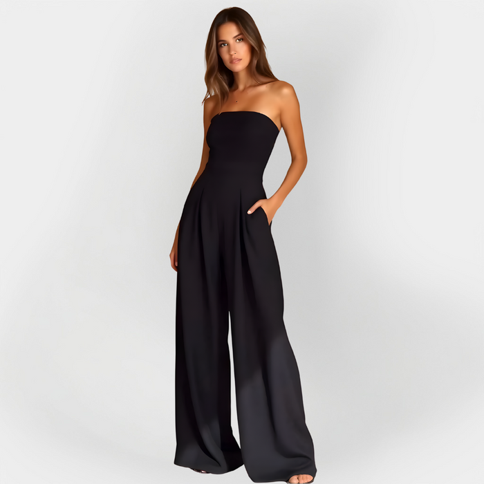 Wrap Detail Wide-Leg Sleeveless Jumpsuit