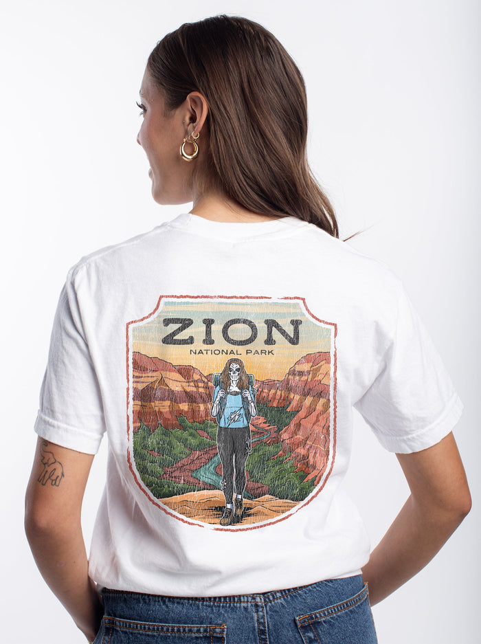 ZION NATIONAL PARK (FEMALE) - “DT ESSENTIAL" PREMIUM T - SHIRT – T-Shirt – Dead Threads Apparel